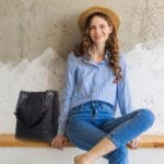 Elegancka torebka ze skóry naturalnej Perla Czarna Genuine Leather - obrazek 12