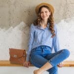 Torebka skórzana Josseline Koniak Genuine Leather - obrazek 12