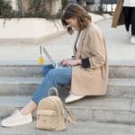 Plecak skórzany Vezze Titine Beżowy - obrazek 12