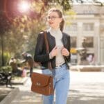 Torebka skórzana Josseline Koniak Genuine Leather - obrazek 10