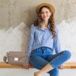 Torebka ze skóry naturalnej Katerina Taupe Genuine Leather - obrazek 11