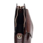 Klasyczna torebka Audrey ze skóry naturalnej Brąz Genuine Leather - obrazek 6