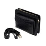 Klasyczna torebka Audrey ze skóry naturalnej Czarna Genuine Leather