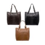 Elegancka torebka skórzana Vezze KROKO Ciemny Brąz Genuine Leather - obrazek 2