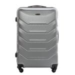 Mała walizka podróżna VEZZE z ABS-u trapez SREBRNA