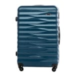 Duża walizka podróżna VEZZE z ABS-u zebra NIEBIESKA