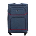 Luksusowa walizka podróżna materiałowa VEZZE mała NIEBIESKA