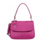 Elegancka torebka ze skóry naturalnej Elise Różowa Genuine Leather