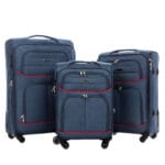 Zestaw 3 luksusowe walizki materiałowe VEZZE NIEBIESKIE - obrazek 2