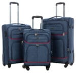 Zestaw 3 luksusowe walizki materiałowe VEZZE NIEBIESKIE - obrazek 3