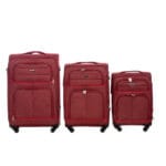 Zestaw 3 luksusowe walizki materiałowe VEZZE CZERWONE