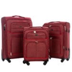 Zestaw 3 luksusowe walizki materiałowe VEZZE CZERWONE - obrazek 2