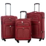 Zestaw 3 luksusowe walizki materiałowe VEZZE CZERWONE - obrazek 3