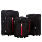 Zestaw 3 eleganckie walizki materiałowe VEZZE CZARNE - obrazek 2