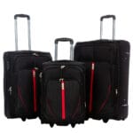 Zestaw 3 eleganckie walizki materiałowe VEZZE CZARNE - obrazek 3