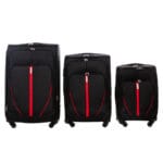 Zestaw 3 eleganckie walizki materiałowe VEZZE CZARNE