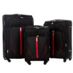 Zestaw 3 eleganckie walizki materiałowe VEZZE CZARNE - obrazek 2