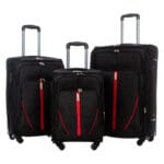 Zestaw 3 eleganckie walizki materiałowe VEZZE CZARNE - obrazek 3