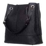 Elegancka torebka ze skóry naturalnej Perla Czarna Genuine Leather - obrazek 3