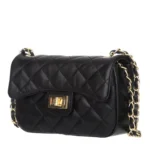 Elegancka torebka skórzana Simone Czarna Średnia Genuine Leather