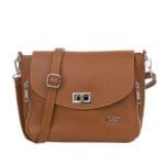 Torebka skórzana Josseline Koniak Genuine Leather