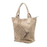 Shopperka Kelly z zamszu naturalnego Czarna Genuine Leather - obrazek 14