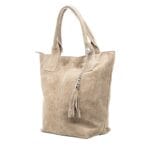 Shopperka Kelly z zamszu naturalnego Czarna Genuine Leather - obrazek 15