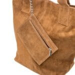 Shopperka Kelly z zamszu naturalnego Czarna Genuine Leather - obrazek 16