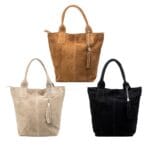 Shopperka Kelly z zamszu naturalnego Czarna Genuine Leather - obrazek 6