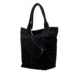 Shopperka Kelly z zamszu naturalnego Czarna Genuine Leather - obrazek 2