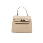 Elegancki kuferek Melanie ze skóry naturalnej Beżowy Genuine Leather