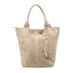 Shopperka Kelly z zamszu naturalnego Czarna Genuine Leather - obrazek 7