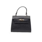 Elegancki kuferek Melanie ze skóry naturalnej Czarny Genuine Leather