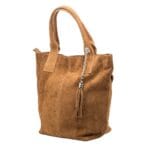 Shopperka Kelly z zamszu naturalnego Czarna Genuine Leather - obrazek 12