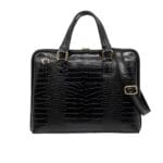 Aktówka Judy ze skóry naturalnej Czarna Genuine Leather