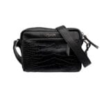 Torebka ze skóry naturalnej Nicole Czarna Złote okucia Genuine Leather