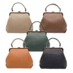 Elegancka torebka Lily typu babcinka Skóra Taupe Genuine Leather - obrazek 8