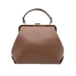 Elegancka torebka Lily typu babcinka Skóra Brąz Genuine Leather