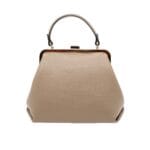 Elegancka torebka Lily typu babcinka Skóra Taupe Genuine Leather - obrazek 9