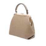Elegancka torebka Lily typu babcinka Skóra Taupe Genuine Leather - obrazek 2
