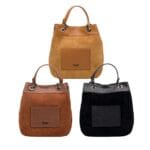 Zamszowa torebka Emily typu worek Czarna Genuine Leather - obrazek 7