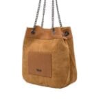 Zamszowa torebka Emily typu worek Czarna Genuine Leather - obrazek 10