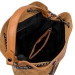 Zamszowa torebka Emily typu worek Czarna Genuine Leather - obrazek 12