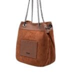 Zamszowa torebka Emily typu worek Czarna Genuine Leather - obrazek 19