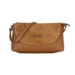 Elegancka torebka skórzana Isabelle Camel Genuine Leather