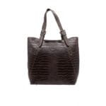 Elegancka torebka skórzana Vezze KROKO Ciemny Brąz Genuine Leather