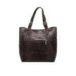 Elegancka torebka skórzana Vezze KROKO Ciemny Brąz Genuine Leather - obrazek 5