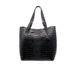 Elegancka torebka skórzana Vezze KROKO Czarny Genuine Leather