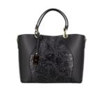 Klasyczna torebka Ivette ze skóry naturalnej Czarna Genuine Leather