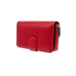 Elegancki skórzany portfel damski Lorenzo Czerwony Średni - obrazek 2
